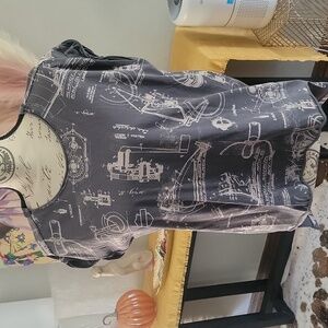 Grey, Blue print T-shirt